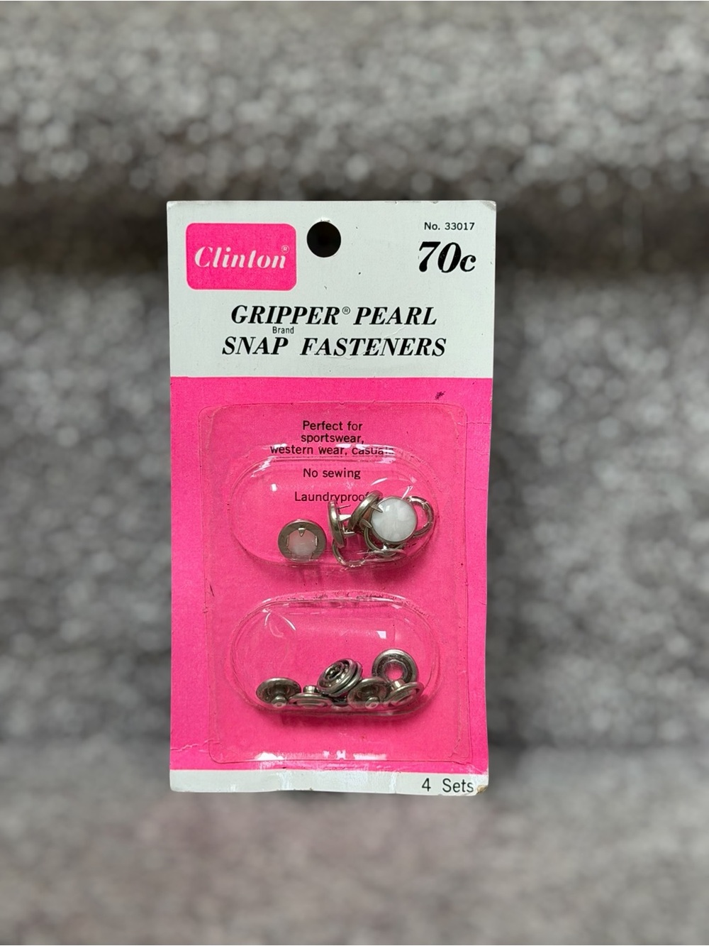 Vintage Clinton Gripper Pearl Snap Fasteners Western Sewing Notions NOSâ USA